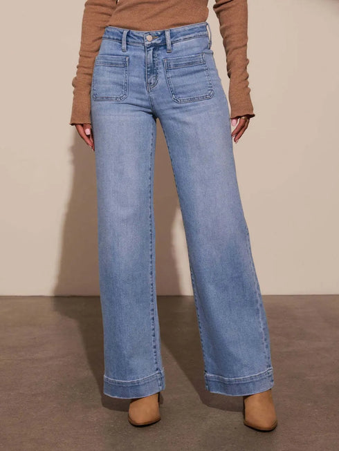 'Luna' Wide Leg Jeans - Celes Fashion